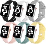 🏋️ power primacy sport bands: 6 pack silicone replacement straps compatible with apple watch band 40mm 38mm 44mm 42mm for women men - series 6 3 5 4 2 1 se edition logo