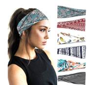 plovz 6 pack women's yoga running headbands sports workout 🏋️ hair bands: set 10 - comfortable and stylish athletic hair accessories! logo