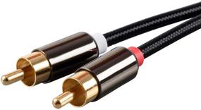 img 1 attached to 🎧 Monoprice 1.5ft Auxiliary Cable - 3.5mm Stereo Male to RCA Male, Gold Plated for Headphones, iPods, iPhones, iPads, Home & Car Stereos - Onyx Series