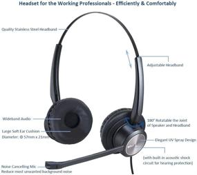 img 3 attached to 🎧 MKJ 2.5mm Noise Cancelling Headset: Ideal for Panasonic Corded & Cordless Phones, Vtech, Cisco SPA, Gigaset, Uniden - Perfect for Call Centers & Offices