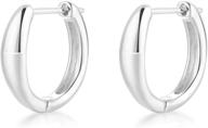 👂 hypoallergenic huggie hoop earrings for women: lightweight chunky hoops for girls logo