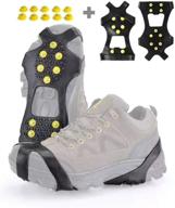 ❄️ xzsun ice cleats: premium snow ice traction shoe boot cleats with 10-studs and 10 extra studs for footwear (s/m/l/xl) логотип