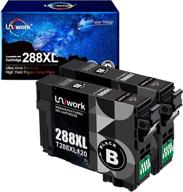 uniwork remanufactured 288xl ink cartridge replacement for epson 288 xl 288xl t288xl high yield | compatible with xp-440 xp-330 xp-340 xp-430 xp-446 xp-434 printer tray | upgraded chip, 2 black logo