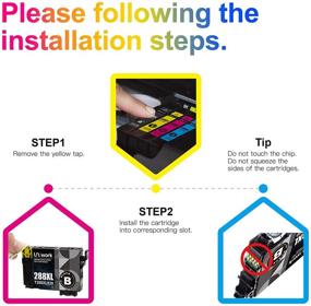 img 1 attached to Uniwork Remanufactured 288XL Ink Cartridge Replacement for Epson 288 XL 288XL T288XL High Yield | Compatible with XP-440 XP-330 XP-340 XP-430 XP-446 XP-434 Printer Tray | Upgraded Chip, 2 Black