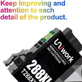 img 3 attached to Uniwork Remanufactured 288XL Ink Cartridge Replacement for Epson 288 XL 288XL T288XL High Yield | Compatible with XP-440 XP-330 XP-340 XP-430 XP-446 XP-434 Printer Tray | Upgraded Chip, 2 Black