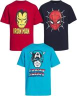 marvel avengers boys 3 pack t-shirts - spider-man, hulk, captain america (toddler/little boys) - enhanced seo logo