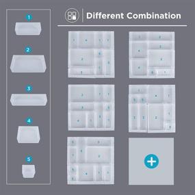 img 1 attached to 🗂️ Organize with Ease: Puroma 31-pcs Desk Drawer Organizer Trays - Clear