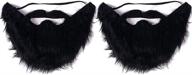 👨 vigueur mustaches self adhesive - 2pcs costume party male man fake beard mustache black: enhance your masculine style with realistic facial hair logo