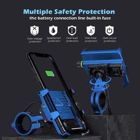 img 2 attached to 📱 Waterproof Motorcycle Phone Mount with Charger, Aluminum Alloy Motorcycle Phone Holder, QC 3.0 USB Charger for Motorcycle Handlebar - Compatible with iPhone, Huawei, Samsung, 12-24V Vehicles (Blue)