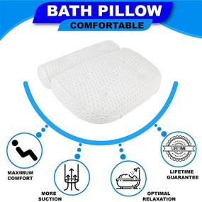 img 2 attached to 🛀 4D Air Mesh Bath Pillow for Ultimate Tub Neck and Back Support