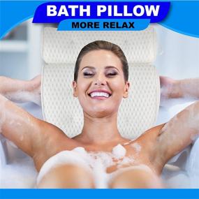 img 1 attached to 🛀 4D Air Mesh Bath Pillow for Ultimate Tub Neck and Back Support