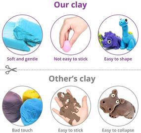 img 2 attached to 🎨 Exptolii Modeling Clay Kit for Kids: 50 Colors Air Dry Magic Clay with Tools & Animal Accessories - Super Light DIY Molding Clay Gift for Boys & Girls 3+!