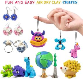 img 1 attached to 🎨 Exptolii Modeling Clay Kit for Kids: 50 Colors Air Dry Magic Clay with Tools & Animal Accessories - Super Light DIY Molding Clay Gift for Boys & Girls 3+!