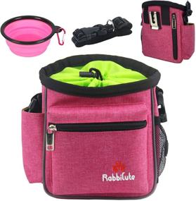 img 4 attached to 🐶 RABBICUTE Dog Training Pouch Bag with Waist and Shoulder Strap, Metal Belt Clip, 3-in-1 Design for Treats, Toys, and Kibble, Integrated Poop Bag Dispenser