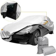 🚗 neverland tesla model 3 car cover: waterproof & all-weather protection | 2017-2021 m3 outdoor full car cover with ventilated mesh charging port | heavy duty & reliable logo