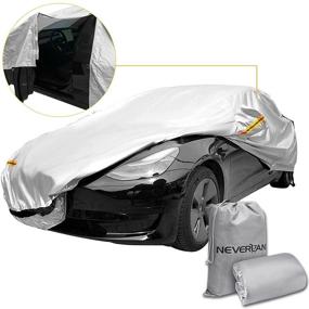 img 4 attached to 🚗 NEVERLAND Tesla Model 3 Car Cover: Waterproof & All-Weather Protection | 2017-2021 M3 Outdoor Full Car Cover with Ventilated Mesh Charging Port | Heavy Duty & Reliable