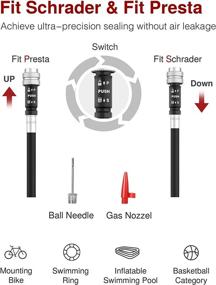 img 2 attached to 🚲 Puroma Mini Bike Pump with Mounting Bracket - Fast Inflation, 120 Psi - Fits Schrader & Presta Valve - Ultra-Light Air Pump for Road, Mountain, and Electric Bikes