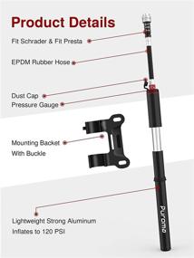 img 1 attached to 🚲 Puroma Mini Bike Pump with Mounting Bracket - Fast Inflation, 120 Psi - Fits Schrader & Presta Valve - Ultra-Light Air Pump for Road, Mountain, and Electric Bikes