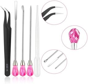 img 1 attached to 🛠️ 11-Piece Silicone Resin Mold Tools Set with Jewelry Making Kit - Tweezers Set, Stirring Needle Spoon Tool, Anti-Static Stainless Steel ESD Precision Tweezers Set for DIY Epoxy Resin Casting Craft