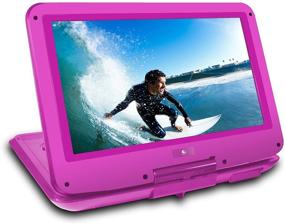 img 1 attached to 📀 12-Inch LCD Swivel Screen Ematic Portable DVD Player with Travel Bag, Headphones and Remote Control - Pink