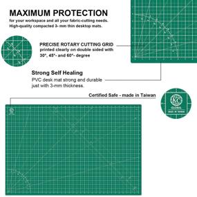 img 2 attached to 🔪 KC GLOBAL A1 (36x24) Self-Healing Cutting Mat (Dark Green) - Durable, Reversible, Eco-Friendly, Non-Slip. High-Quality Desk Mat for Crafters, Quilters, and Hobbyists