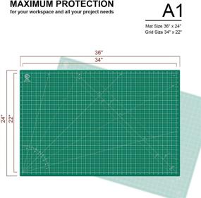 img 3 attached to 🔪 KC GLOBAL A1 (36x24) Self-Healing Cutting Mat (Dark Green) - Durable, Reversible, Eco-Friendly, Non-Slip. High-Quality Desk Mat for Crafters, Quilters, and Hobbyists