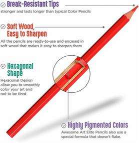img 1 attached to Универсальный набор: профессиональные цветные карандаши для детей и взрослых - 48 заранее заточенных цветов в комплекте с бонусной точилкой и художественными принадлежностями.