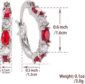 img 1 attached to Splendid Sterling Silver Red Garnet Hoop Stud Earrings: Perfect January Birthday Gift for Women