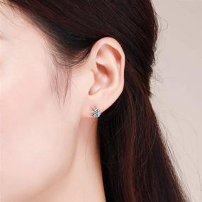 img 3 attached to Hypoallergenic S925 Sterling Silver Unicorn Stud 🦄 Earrings: Cute, Sensitive Kid's Jewelry with 3A Zircon