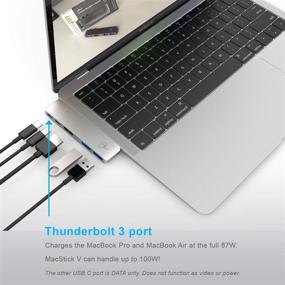 img 3 attached to 🔌 CharJenPro USB C Hub for MacBook Pro 16", 15", 13", 2020, 2019, 2018, MacBook Air 2020, 2019, 2018 | 2 USB 3.0, HDMI 4K, USB C Port | MacStick V USBC Adapter