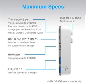 img 1 attached to 🔌 CharJenPro USB C Hub for MacBook Pro 16", 15", 13", 2020, 2019, 2018, MacBook Air 2020, 2019, 2018 | 2 USB 3.0, HDMI 4K, USB C Port | MacStick V USBC Adapter