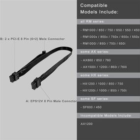 img 3 attached to 🔌 Кабель питания JZYMOD EPS/ATX 8 Pin для двух PCIE 8 Pin (6+2) для модульных источников питания Corsair (25 + 9 дюймов)