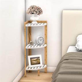 img 1 attached to 📚 Multipurpose Corner Shelf Stand - Versatile 3 Tier Display and Storage Solution for Bathroom, Living Room, and Bedroom