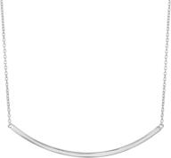 💎 stylish and chic: ritastephens sterling silver long flat curved bar pendant necklace - 18'' logo