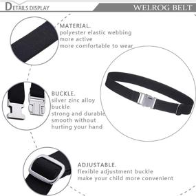img 2 attached to 👧 WELROG Toddler Kids Adjustable Buckle Belt- Stylish Elastic Silver Buckle Belts for Girls and Boys