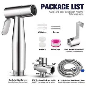 img 1 attached to 🚽 Stainless Steel Handheld Bidet Toilet Sprayer Set - Bathroom Personal Hygiene Sprayer with Adjustable Pressure Control for Family Use, Ideal for Baby Cloth Diaper Spraying