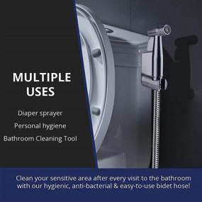 img 2 attached to 🚽 Stainless Steel Handheld Bidet Toilet Sprayer Set - Bathroom Personal Hygiene Sprayer with Adjustable Pressure Control for Family Use, Ideal for Baby Cloth Diaper Spraying