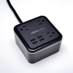 img 4 attached to 💡 Брендстенд КубиСохо с 4 USB-портами и 3 гнездами с защитой от несанкционированного доступа - протестировано на безопасность UL/CE