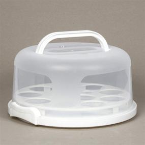 img 4 attached to 🍰 Convenient Cake Carrier: 10in Round Cakes Storage Container with Handle, Lid, and Cupcake Holder - Ideal for Pastries, Pies, Muffins - White Color