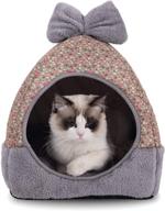 nibesser 2-in-1 covered cat bed cave with removable pillow - self-warming and hooded cat bed house for indoor cats, kitten bed, small cute cat bed, puppy cat tent bed logo