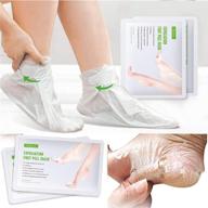 👣 veronni exfoliating peeling foot mask - visible results for cracked heels, dead skin, calluses | remove and repair rough dry toes | achieve baby soft smooth touch feet (2pc) logo