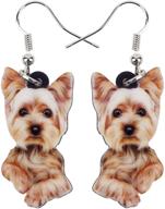 🐶 dazzle with weveni acrylic yorkshire terrier dalmatian dog earrings: perfect dangle drop puppy pet jewelry gift for women and girls logo