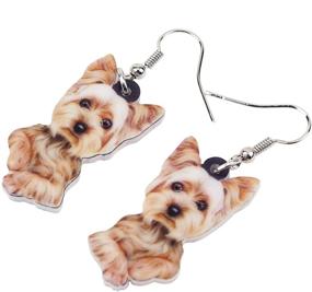 img 2 attached to 🐶 Dazzle with WEVENI Acrylic Yorkshire Terrier Dalmatian Dog Earrings: Perfect Dangle Drop Puppy Pet Jewelry Gift for Women and Girls