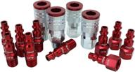 🔴 colorfit m-style coupler & plug kit (red) - 1/4" npt, 14-piece - s-314mkit logo