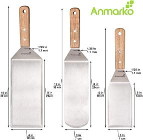 img 2 attached to 🔪 Commercial Quality Stainless Steel Spatula Set - Perfect for Griddle, BBQ Grill, and Flat Top Cooking - Includes Pancake Turner and Griddle Scraper - Oversized Hamburger Turner for Professional Chefs