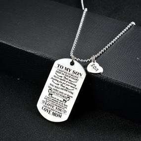 img 2 attached to To My Son from MOM: A Special Dog 👩 Tag Necklace Gift for a Beloved Son's Birthday and Graduation