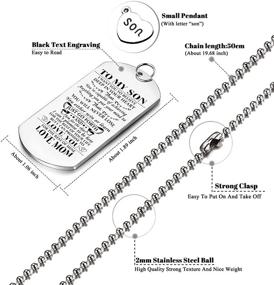 img 3 attached to To My Son from MOM: A Special Dog 👩 Tag Necklace Gift for a Beloved Son's Birthday and Graduation