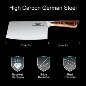 img 3 attached to 🔪 German High Carbon Stainless Steel Meat Cleaver & Vegetable Knife - Perfect for Home, Kitchen & Restaurant Use