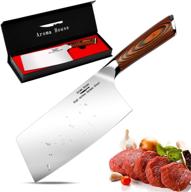 🔪 german high carbon stainless steel meat cleaver & vegetable knife - perfect for home, kitchen & restaurant use logo