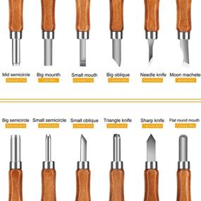 img 1 attached to 🔪 Adevena Wood Carving Tools Set: 12-Piece SK2 Carbon Steel Sculpting Knife Kit for Beginners & Professionals